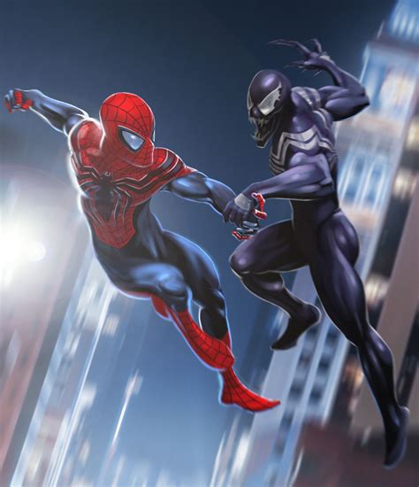 Venom Vs Spiderman David Pivazian Spiderman Artwork Marvel