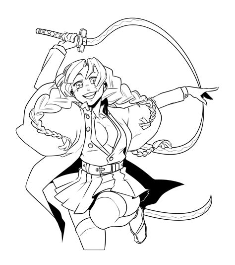 Two Demon Slayer Character Coloring Pages Demon Slayer Coloring Pages