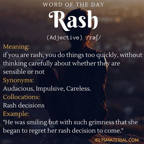 Rash Word Of The Day For Ielts Speaking And Writing