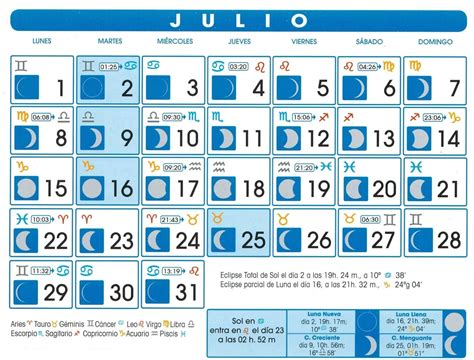 25 Calendario Lunar Julio 2019 Mexico Ideas