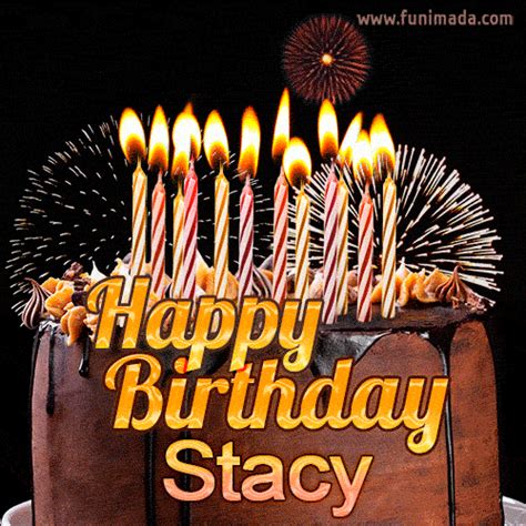 Chocolate Happy Birthday Cake For Stacy  — Download On