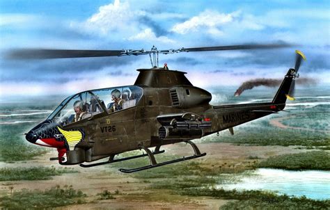Wallpaper Usa Us Navy Ah 1g Attack Helicopter 1 Gunship Huey Cobra