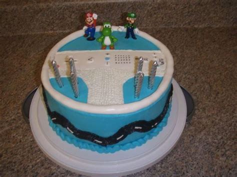 5 pcs mario cake topper mario action figures birthday cake topper cake decoration for kids boys girls baby shower theme party supplies. Wii Mario Kart Cake - CakeCentral.com