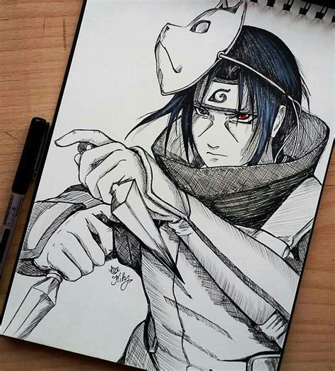 Itachi Uchiha Anbu Naruto Sketch Drawing Naruto Drawings Anime Sketch