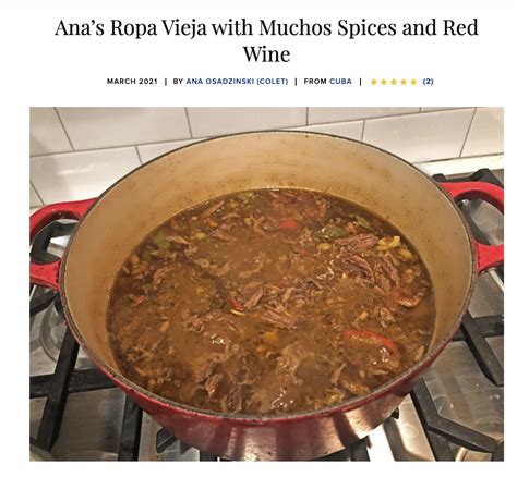 Anas Ropa Vieja With Muchos Spices And Red Wine Recipe Ropa Vieja