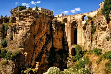 Fond Décran Ronda Andalucia Espagne Aqueduc Montagne Pont