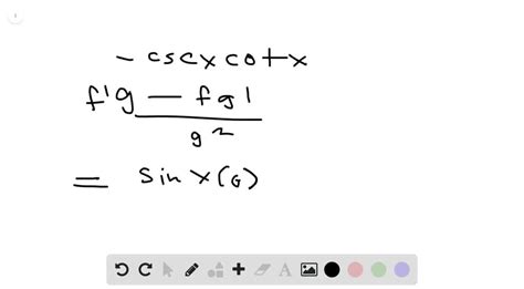 ⏩solved prove that d d x cscx cscx cotx numerade