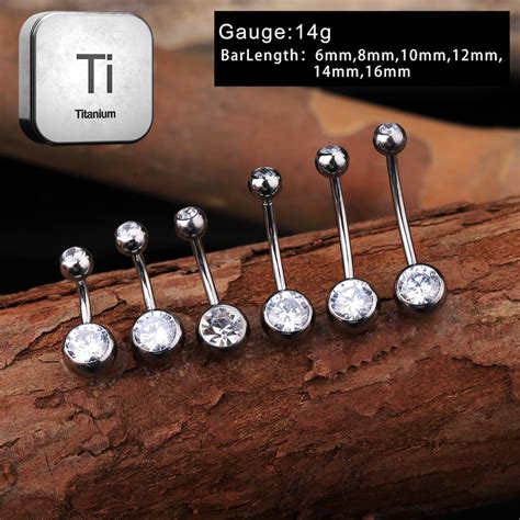 14g Implant Grade Titanium Belly Button Ring Externally Etsy