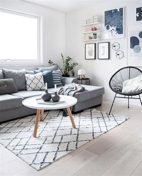Scandinavian Style Room With Blue Pops Of Color Scandinavian Design