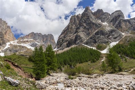 Beautiful Summer View Of Marmolada Massif From Val Rosalia Dolomites