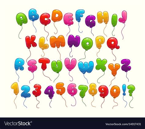 Funny Balloon Alphabet Royalty Free Vector Image