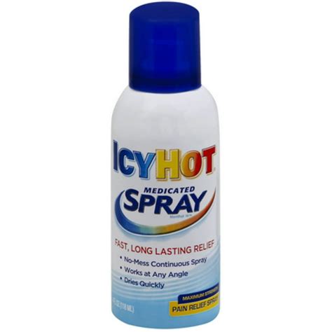 Icy Hot Medicated Pain Relief Spray Maximum Strength 4 Oz Pack Of 2