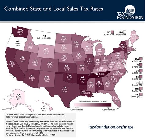 Monday Map Combined State And Local Sales Tax Rates Tax Foundation