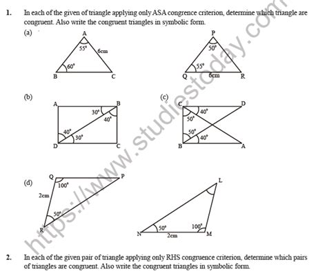 Similar And Congruent Triangles Worksheet Pdf Congruent Triangle