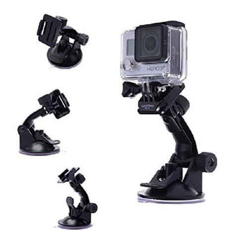 Suction Cup Mount For Gopro Hero Camera 655s43321 Black Yoibo