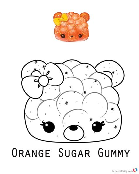 Place a num on top of a nom to create fun and different scents. Num Noms Coloring Pages Orange Sugar Gummy - Free ...