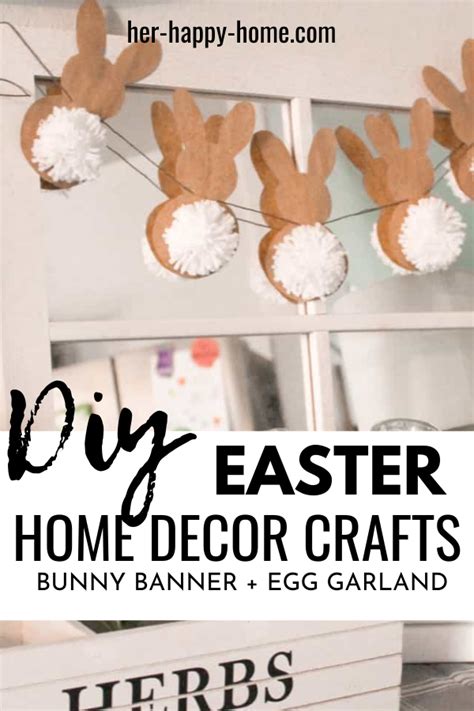 Dollar Tree Easter Crafts Diy Bunny Banner And Egg Garland Her Happy