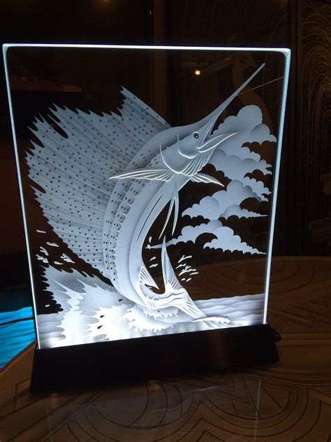 Illuminated Glass Art With Superior Etched And Carved Glass Glass Etching Designs Glass Art