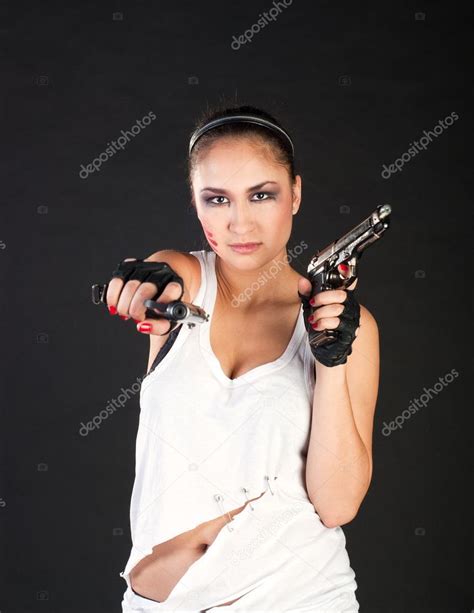 Girl With Guns Stock Photo Ctermit