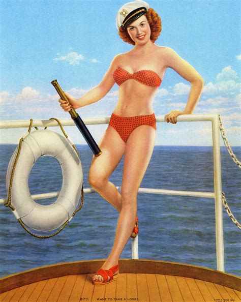 Original Vintage 1950 Pinup Litho Want To Take A Etsy