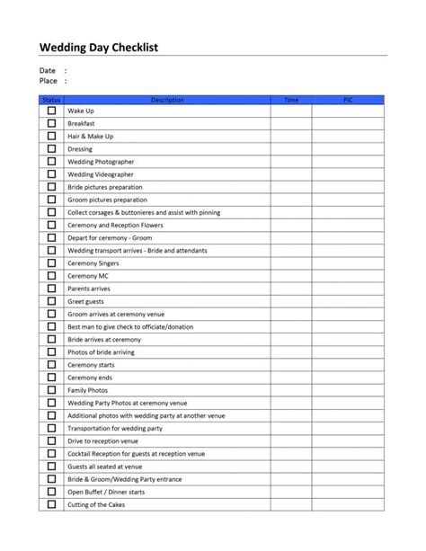 Checklist Template Word Template Business