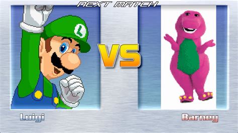 Mugen Battles 14 Luigi Vs Barney Youtube