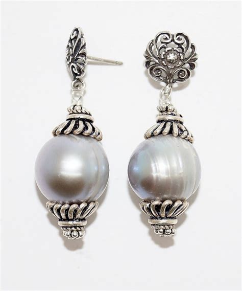 Silver Pearl And Sterling Silver Handmade Statement Earrings Etsy