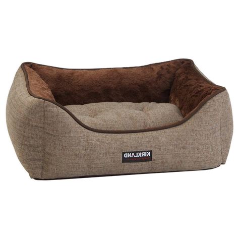 It comes in grey with a selection of trim colors. Kirkland Signature Rectangular Cuddler Dog Bed, Pet, Brown