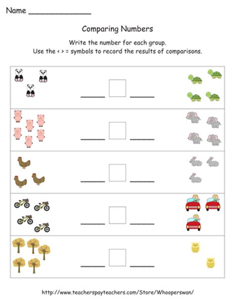 Comparing Numbers Worksheets Ks1