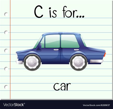 Flashcard Alphabet C Is For Car Royalty Free Vector Image