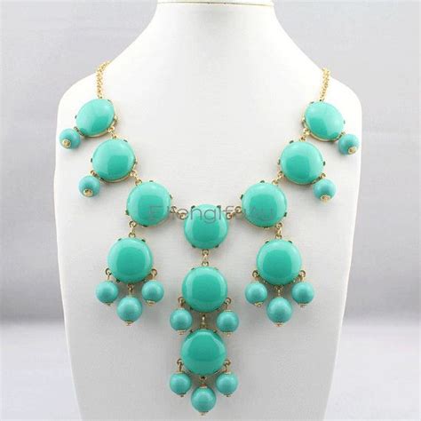 Turquoise Green Bubble Necklace Beadwork Necklace Turquoise Necklace