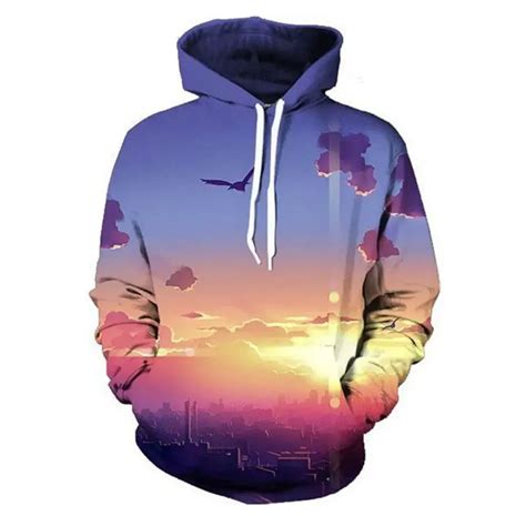 Men Hoodie 3d All Over Print Beautiful View Bird Flying In The Sunrise