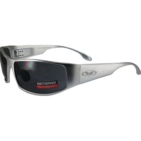Global Vision Bad Ass 1 Sport Motorcycle Sunglasses Silver Smoke Ebay