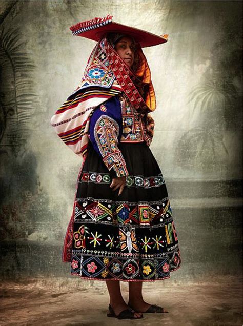 Mario Testino Peruvians Wearing Traditional Costumes From The Cuzco