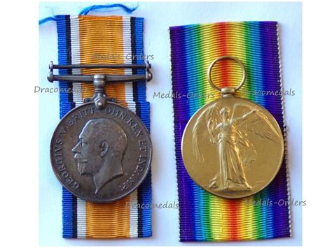 Britain Wwi British Great Victory Interallied War Medal Pair Set