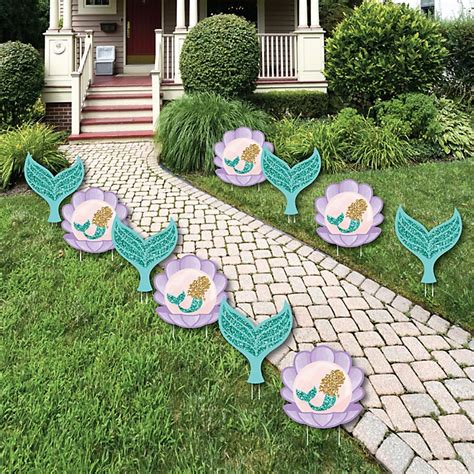 Lets Be Mermaids Mermaid And Seashell Lawn Decorations Outdoor Baby