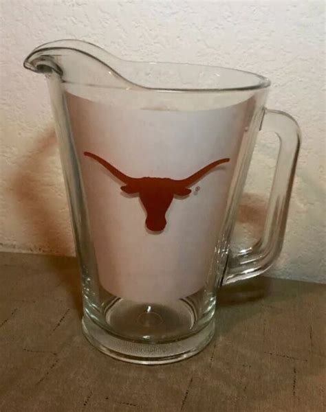 Texas Longhorns Glass Beer Drink Pitcher Heavy Barware Ebay