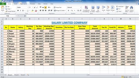 Download Salary Sheet Excel Template Amcooltech Riset Riset