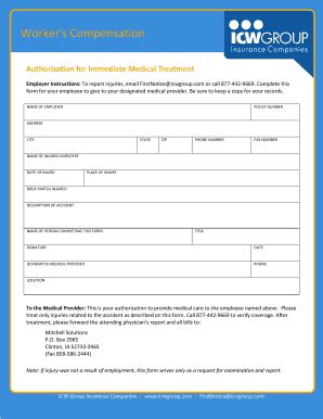 We have found the following website analyses that are related to icw insurance. Fillable Online ICW Group - Medical Treatment Authorization Form Fax Email Print - PDFfiller