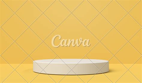 Product Display Yellow Podium For Product Presentation Photos By Canva