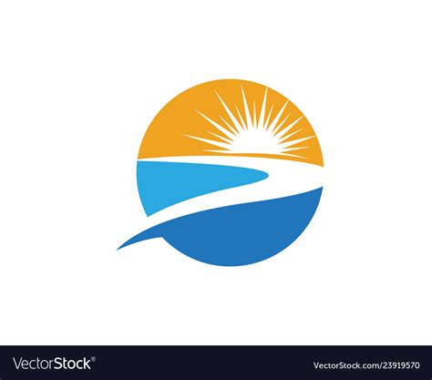 River Logo Template Icon Royalty Free Vector Image