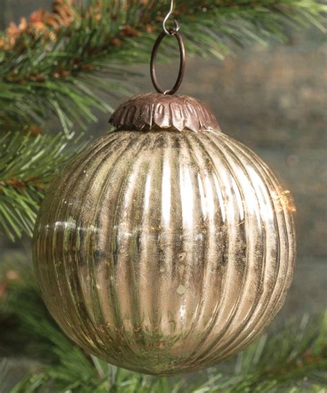 Ragon House 3 Ribbed Silver Kugel Ornament Set Of Six Ornament Set Ornaments Glass Ball