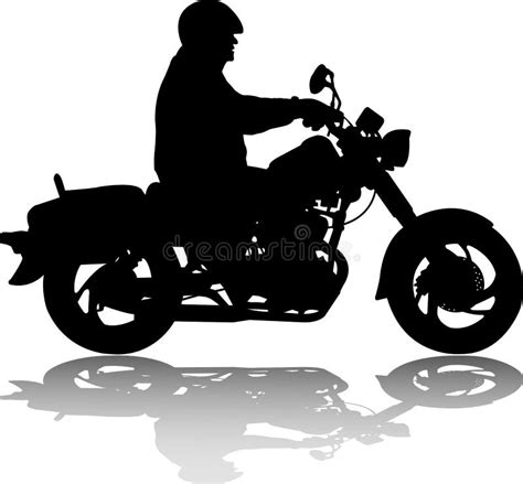 Man Riding Classic Vintage Motorcycle Silhouette Stock Vector