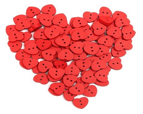 Red Heart Buttons Etsy