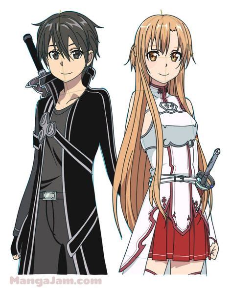 How To Draw Kirito And Asuna From Sword Art Online Step By Step Sword