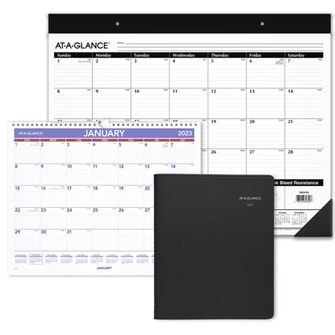 At A Glance 2023 Ry Monthly Desk Pad Calendar Bluegray Large 24 X