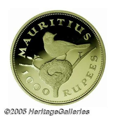 Mauritius Elizabeth Ii Gold 1000 Rupees 1975 Km