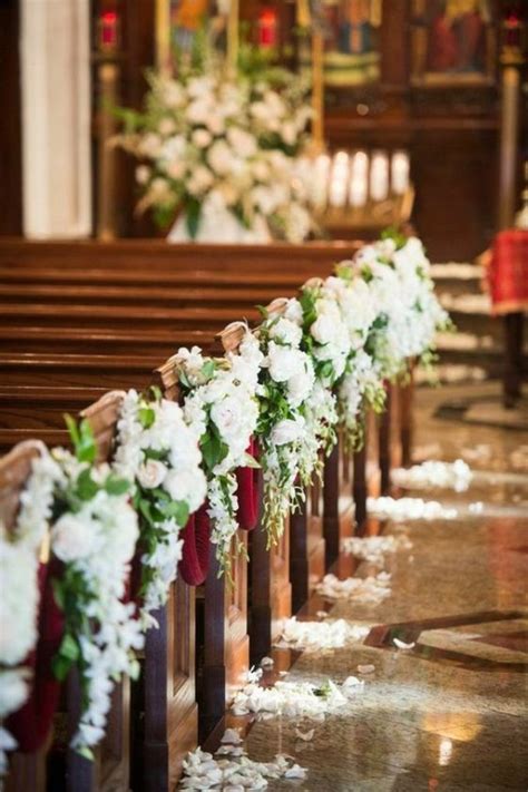 ️ 18 Church Pew Ends Wedding Aisle Decoration Ideas To Love Emma