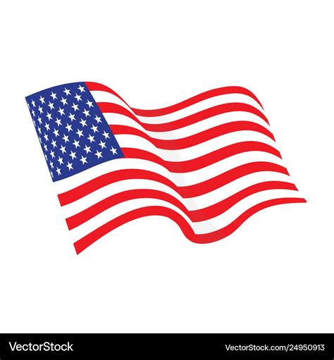 American Waving Flag Royalty Free Vector Image