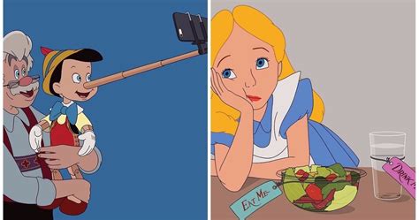 These Illustrations Show Classic Disney Characters Living In 2017